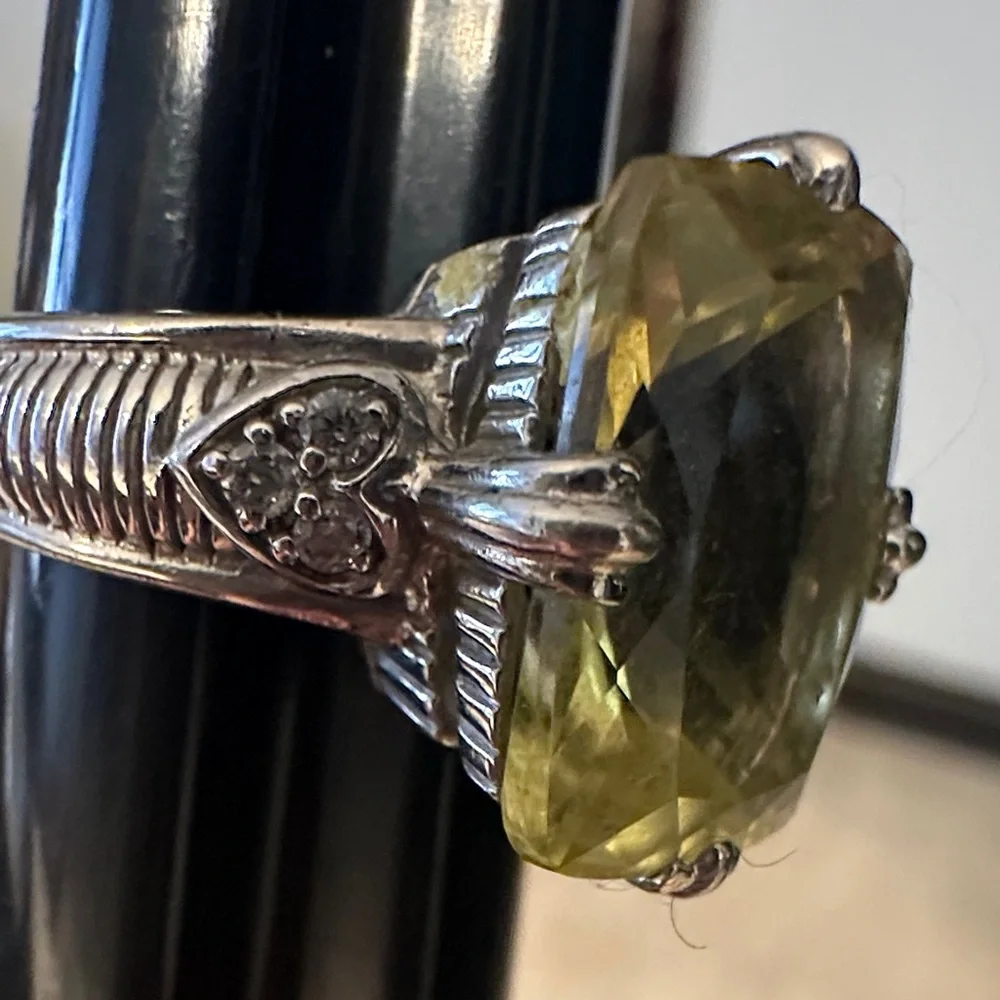 Judith Ripka limone quartz ring in 925 sterling silver. - Picture 2 of 9
